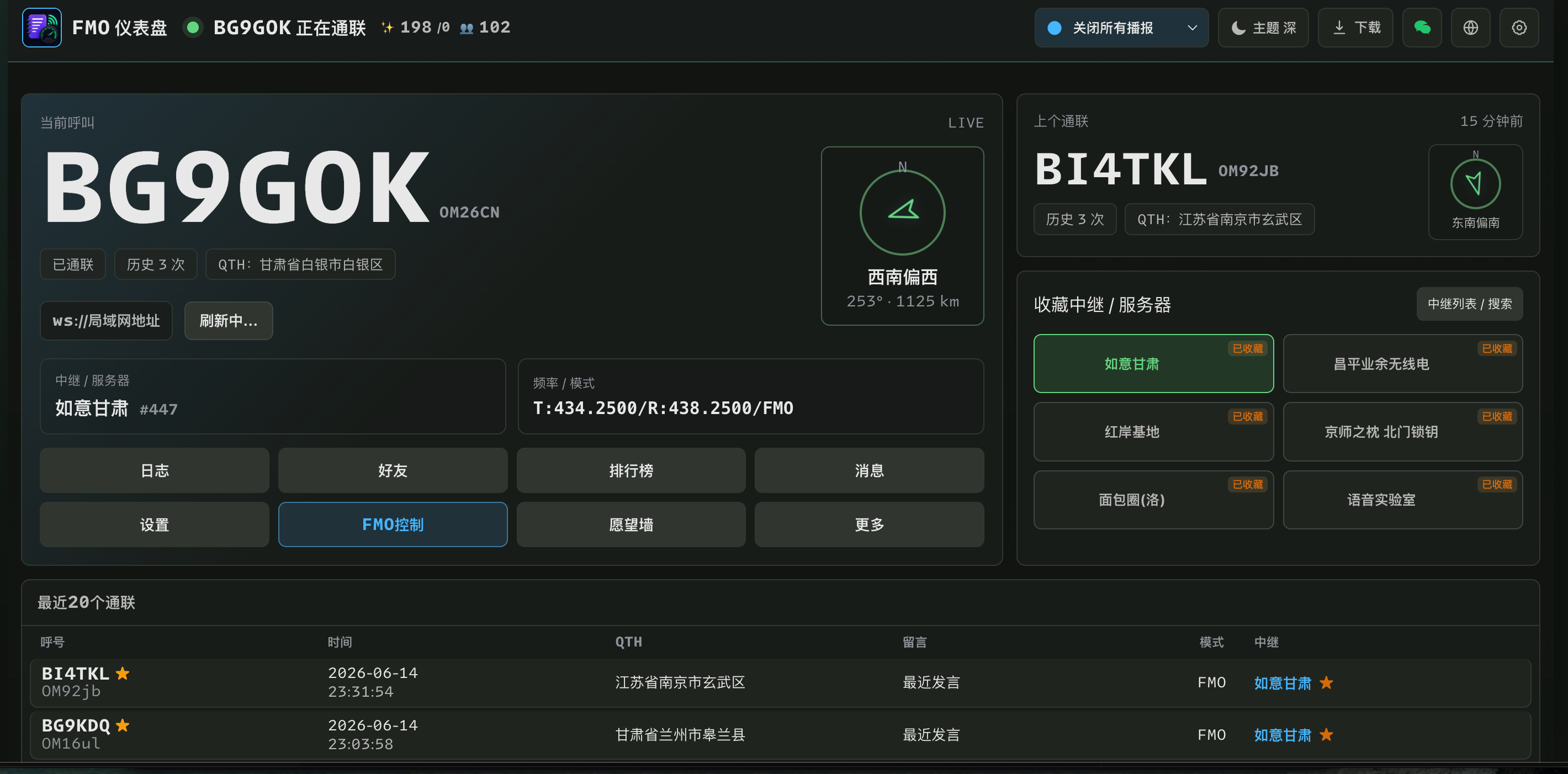 FMO 仪表盘桌面版界面截图